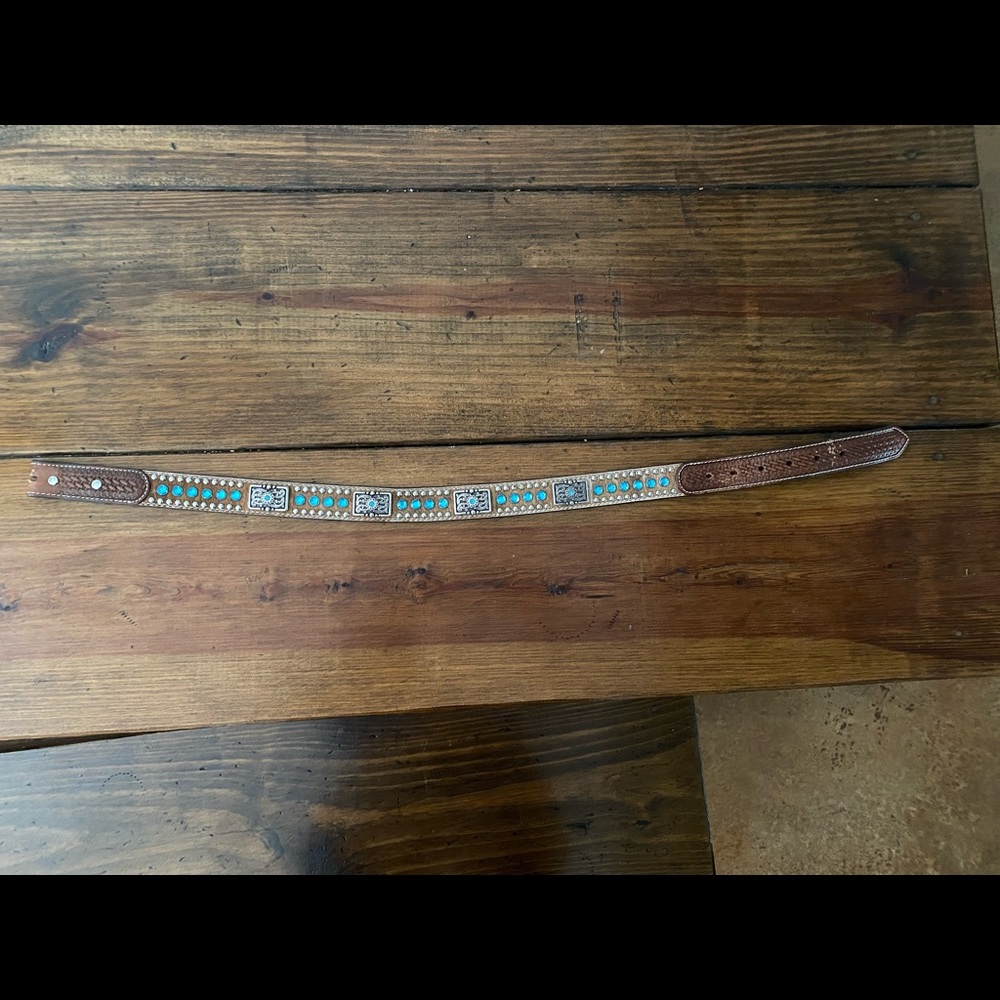 Nocona kid’s western belt with blue stones